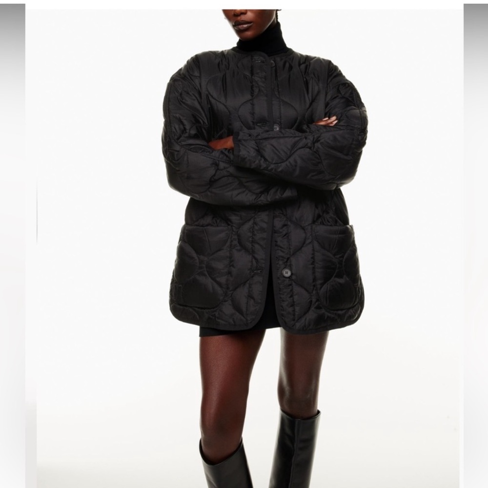 Aritzia Babaton Evergreen Quilted Jacket Black - Oversided 2XS